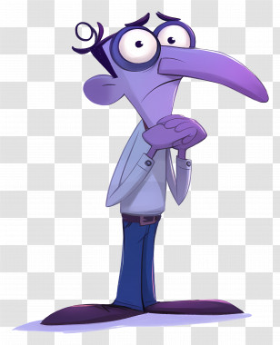 Fear - Purple Cartoon Character Transparent PNG