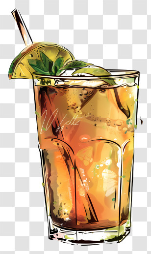 Jal Jeera Beverage - Refreshing Iced Lemon Drink Illustration Transparent PNG