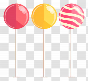 Lollipop - Colorful Lollipops In Striped And Solid Patterns Transparent PNG