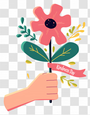 World Kindness Day - Hand Holding Flower For Kindness Day Transparent PNG