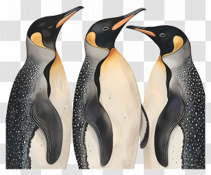 Penguins - Three Penguins Standing Together Transparent PNG