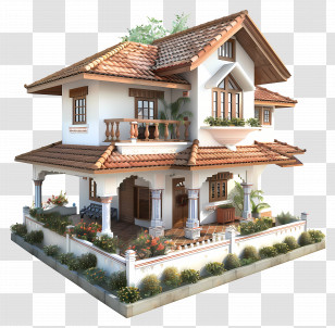 Kerala House - Beautiful Modern Villa With Garden Transparent PNG