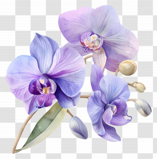 Orchid Flower - Purple Orchid Flowers With Elegance Transparent PNG