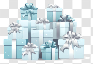 Gifts - Stacked Holiday Gift Boxes Transparent PNG
