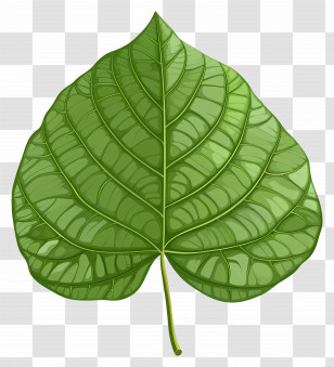 Bodhi Tree Leaf - Green Leaf Nature Element Transparent PNG