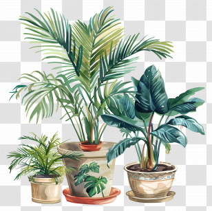 Plant Nursery - Tropical Potted Plants For Home Styling Transparent PNG