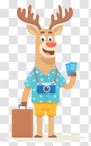 Reindeer Tourist - Casual Deer Tourist Transparent PNG