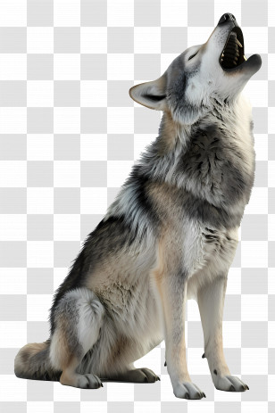 Wolf Howling - Majestic Howling Gray Wolf In Wilderness Transparent PNG