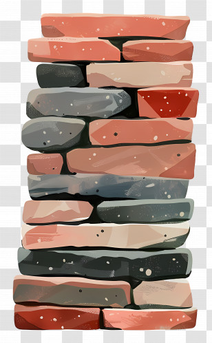 Stack Of Bricks - Colorful Brick Wall Illustration Transparent PNG