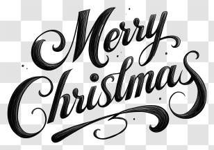 Merry Christmas Word - Merry Christmas Calligraphy Transparent PNG
