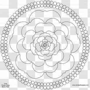 Coloring Book Mandala Best Roses Drawing - Monochrome - Child Transparent PNG
