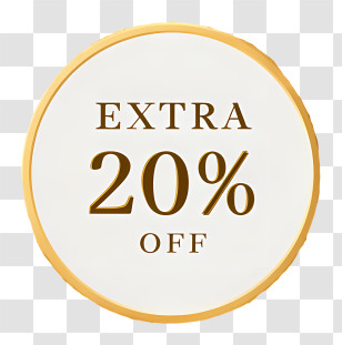 Extra 20 Off - Extra 20% Off Gold Badge Transparent PNG