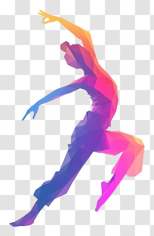 Dancer Silhouette - Colorful Dancer Silhouette Transparent PNG