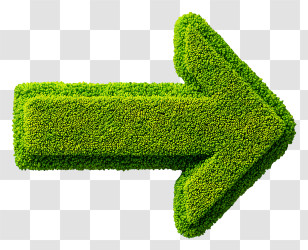 Mossy Right Arrow - Green Arrow Made Of Bushes Transparent PNG