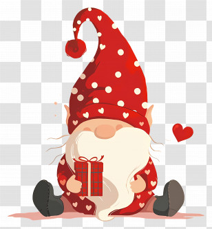 Valentines Day Gnome - Gnome Holding A Gift Transparent PNG