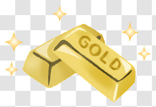 Icon - Shiny Gold Bars Transparent PNG