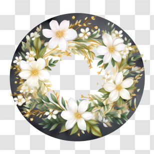 Jasmine Wreath - Beautiful Floral Wreath For Home Decoration Transparent PNG