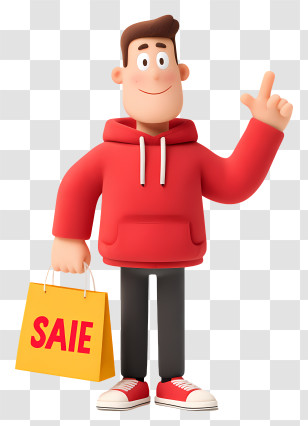 Fashionable Man Holding Shopping Bag - Casual Guy Holding Sale Bag Transparent PNG