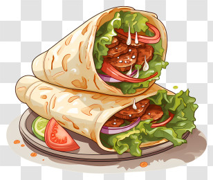 Sketch Shawarma - Tasty Shawarma Wraps With Fresh Ingredients Transparent PNG