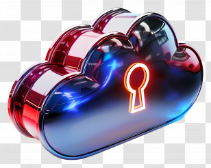 3d Secure Cloud - Cloud With Lock For Data Security Transparent PNG