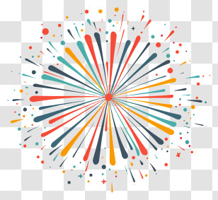 Firework - Colorful Firework Burst Illustration Transparent PNG