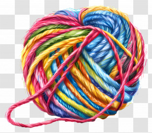 Skein Of Thread - Colorful Yarn Ball For Knitting Transparent PNG