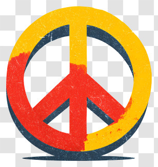 Grungy Peace Symbol - Colorful Peace Symbol Transparent PNG