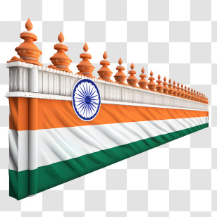 Tiranga Border - Decorative India Flag With Tricolor Drape Transparent PNG