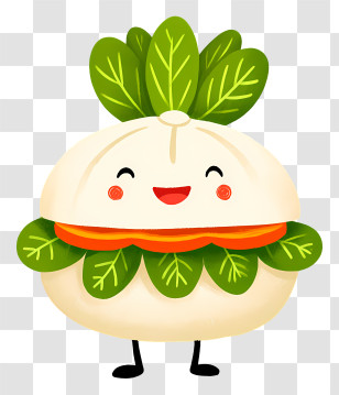National Bao Day - Happy Dumpling With Vegetables Transparent PNG