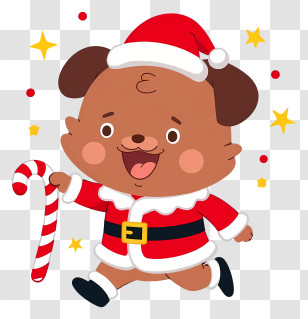 Christmas Dog - Cute Bear In Santa Outfit Transparent PNG