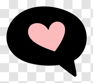 Conversation Hearts - Heart In Black Speech Bubble Transparent PNG