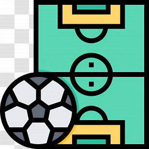 Football Pitch - Soccer Field With Ball Transparent PNG