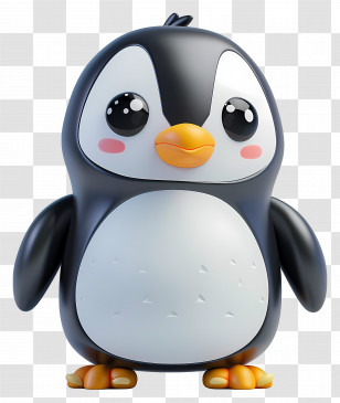 Penguin - Cute Cartoon Penguin Illustration Transparent PNG