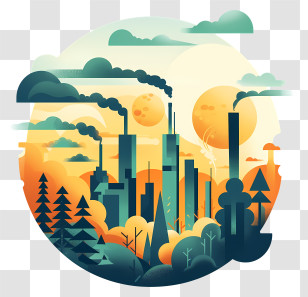 Air Pollution - Industrial Pollution Illustration Transparent PNG