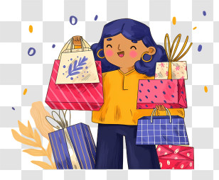Shopping Bags - Woman With Shopping Bags Transparent PNG