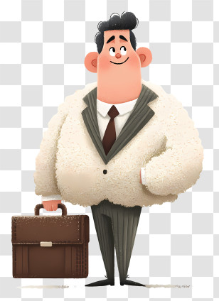 Businessman Holding Briefcase - Businessman With Briefcase In Cartoon Style Transparent PNG