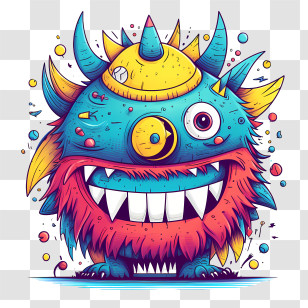 Monster - Colorful Cartoon Monster Drawing Transparent PNG