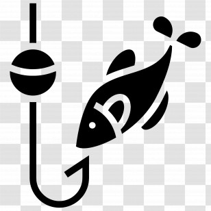 Fishing Hooks - Fishing Hook And Fish Silhouette Transparent PNG