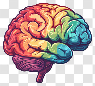 Brain Mind - Colorful Artwork Of Human Brain Transparent PNG