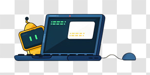 Computer - Laptop With Coding Robot Transparent PNG
