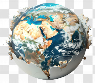 3d Earth Planet - Cracked Earth Globe Transparent PNG