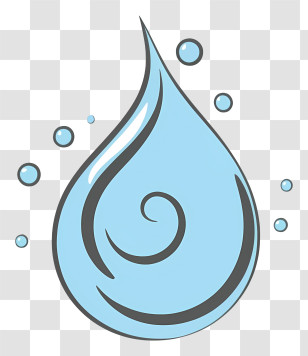 Water Drop - Blue Water Droplet Cartoon Illustration Transparent PNG