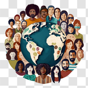 World Population Day
 - Diverse People Around Earth Transparent PNG