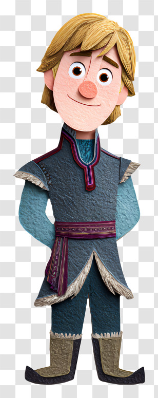Frozen Kristoff - Animated Character In Dark Blue Outfit Transparent PNG
