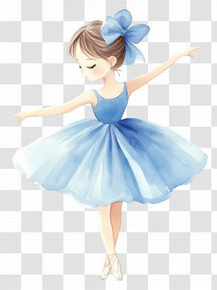 Ballet - Blue Ballerina Illustration Transparent PNG