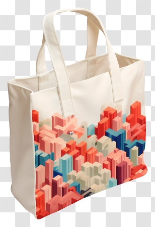 Tote Bag - Geometric Design Tote Bag With City Patterns Transparent PNG
