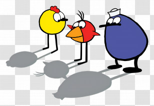 Peep And The Big Wide World - Colorful Birds With Shadows Transparent PNG