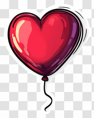 Love Balloon - Red Heart Balloon Transparent PNG