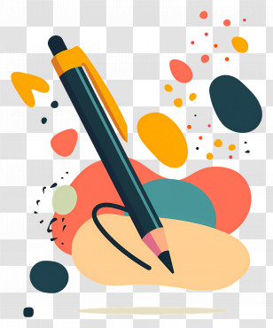 Colored Pencil - Creative Pen And Abstract Shapes Transparent PNG
