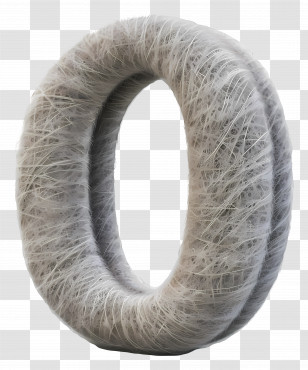 Number 0 - Textured Circular Ring Design Transparent PNG